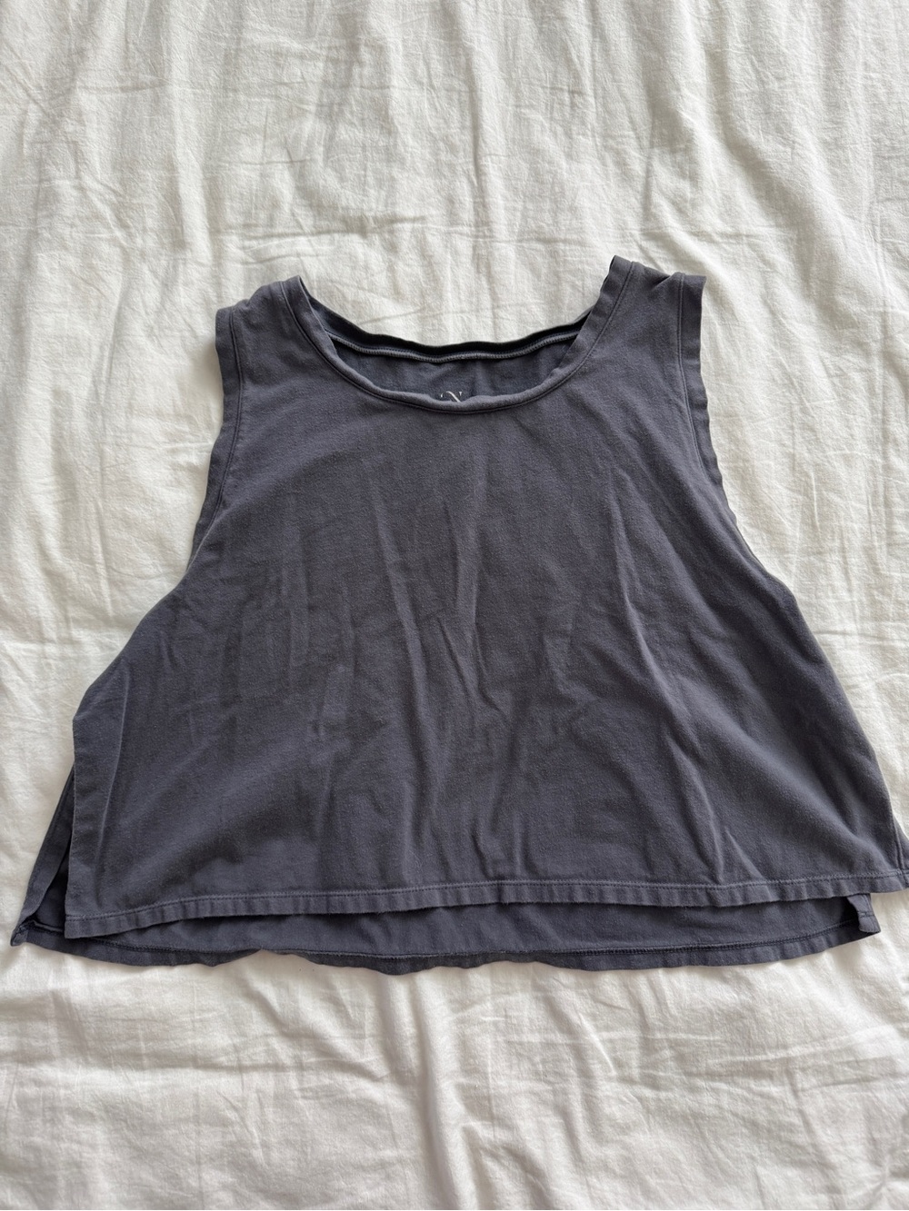 Sleeveless Cropped Tank - Charcoal Gray